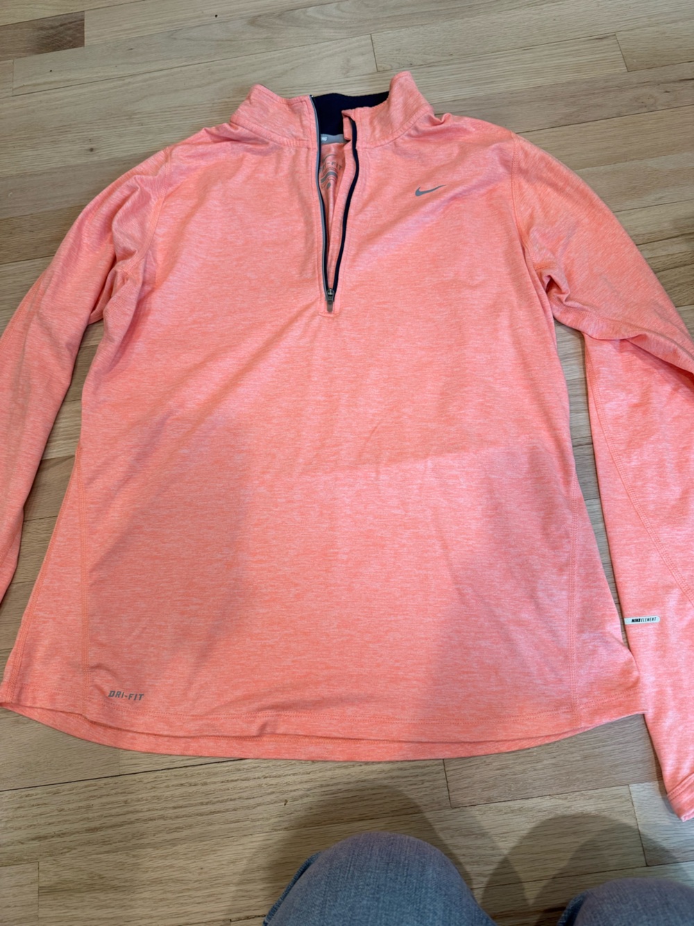 Nike Heathered Coral Quarter-Zip Pullover